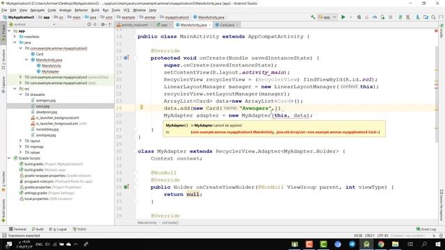 مثال عن استخدام ال CardView مع ال RecyclerView - الدرس 22 смотреть онлайн