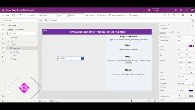 How to Remove Default Date from DatePicker Control in PowerApps (CanvasApp)? смотреть онлайн