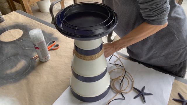DIY Lighthouse Tutorial/Lighthouse out of clay pots/DIY Garden lighthouse смотреть онлайн