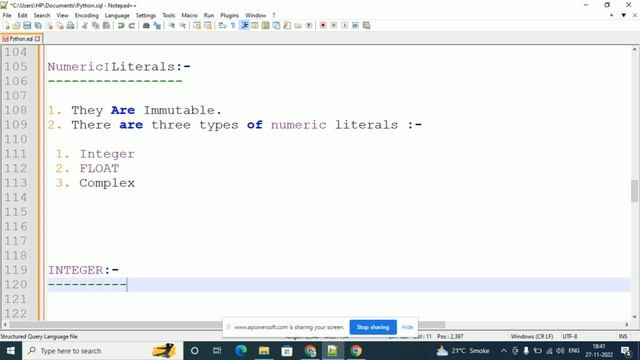 What are Literals in Python? Types of Literals In Python| Identifiers in Python in Hindi смотреть онлайн