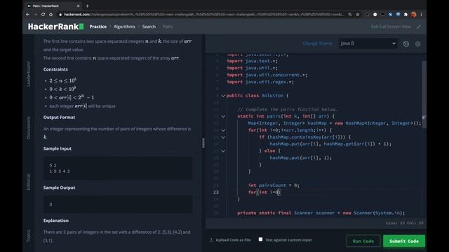 HackerRank - Pairs смотреть онлайн