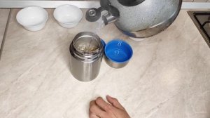 Готовим в термосе макароны с мясом и грибами