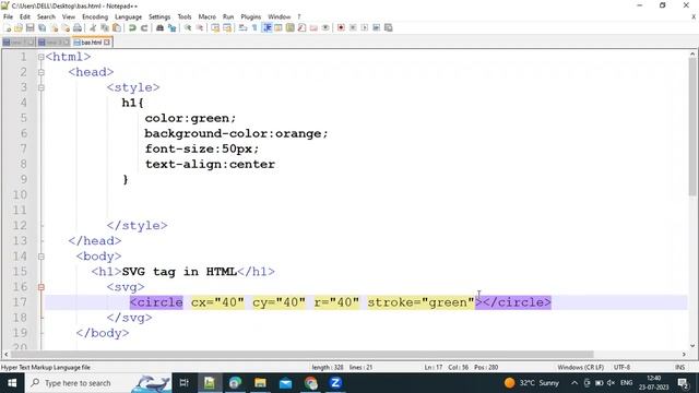 How to create circle using SVG tag in HTML смотреть онлайн