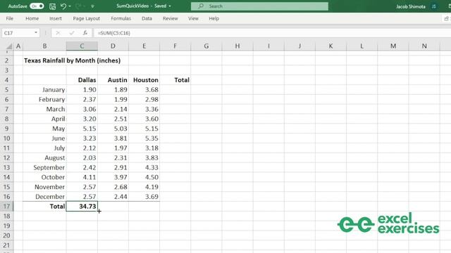 SUM Function - Excel Exercises смотреть онлайн