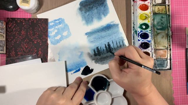 How to Watercolor Sky Scenes, Not 2 Shabby Design Team, #N2SChristmasPart2 смотреть онлайн