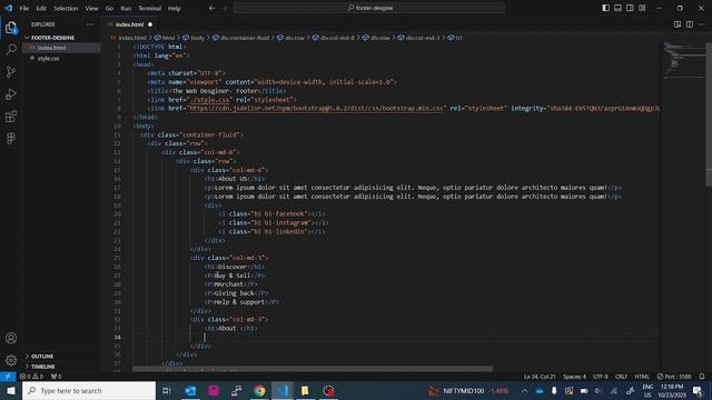 Responsive Footer Design using Html & Css and bootstrap 5 смотреть онлайн