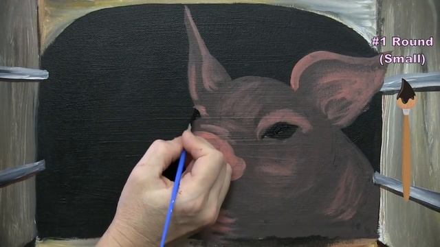 Learn How To Paint The PERIWINKLE PIG With Acrylic - Paint And Sip At Home Fun Step By Step Tutoria