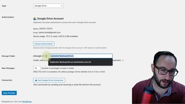 Como configurar o Storage para Salvamento de Backups em Nuvem com Duplicator Pro смотреть онлайн