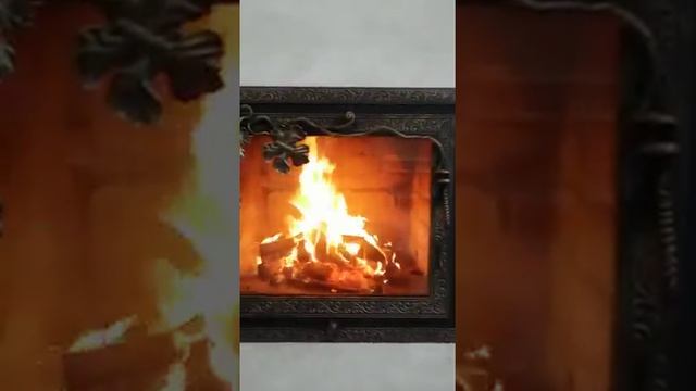 Кованая каминная дверь со стеклом смотреть онлайн