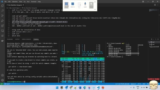 WSL Ubuntu Asdf+Deno install on windows 11 using VSCode смотреть онлайн