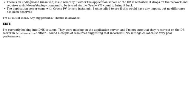 Databases: Oracle: terrible execution times from virtual application server (2 Solutions!!) смотреть онлайн