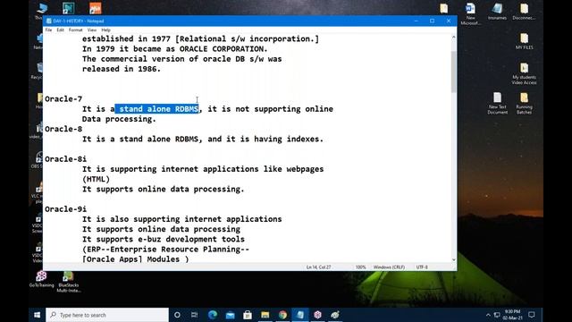 ORACLE 19c tutorials || Demo - 1 || by Mr. Dinesh On 02-03-2021 @9PM IST смотреть онлайн