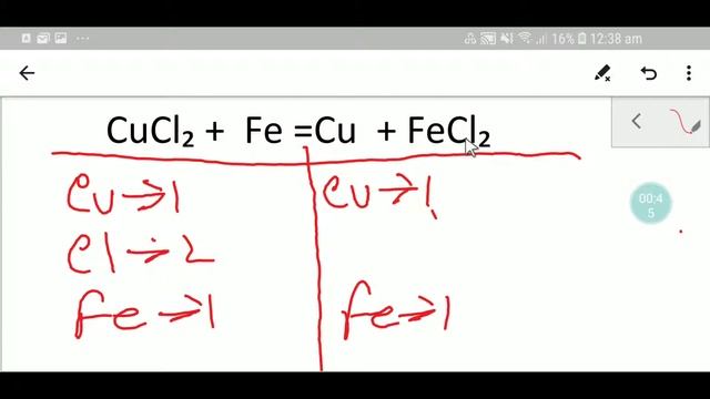 CuCl2 + Fe =Cu + FeCl2 Balanced Equation||Copper Chloride and Iron Balanced Equation смотреть онлайн