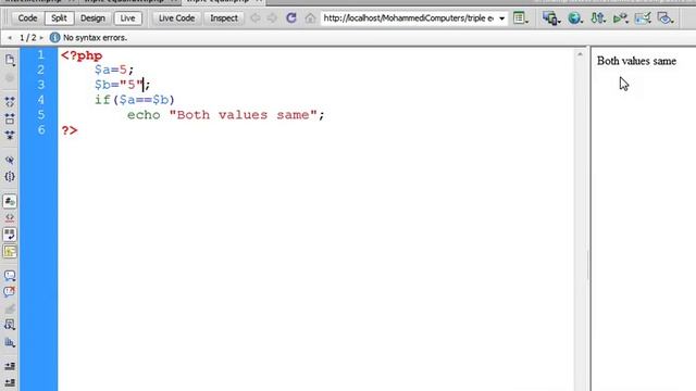 010 PHP Operators Part 5 - Triple Equal or Strict Equal - Hindi смотреть онлайн