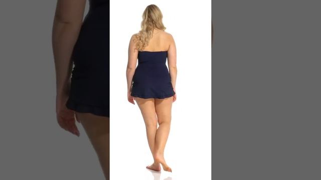 Profile by Gottex Plus Size Tutti Frutti Bandeau Swim Dress | SwimOutlet.com смотреть онлайн