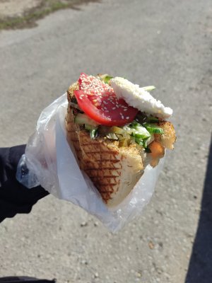 ОБЖОР шаурма с курицей в батоне/перекус/мукбанг