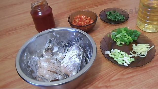 Караси жареные по - китайски (炒剁辣椒鱼). Китайская кухня. смотреть онлайн