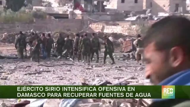 Ejército sirio intensifica ofensiva en Damasco para recuperar fuentes de agua смотреть онлайн