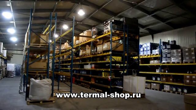 Отопление склада пеллетным теплогенератором TERMAL - 64 на пеллете из шелухи подсолнечника