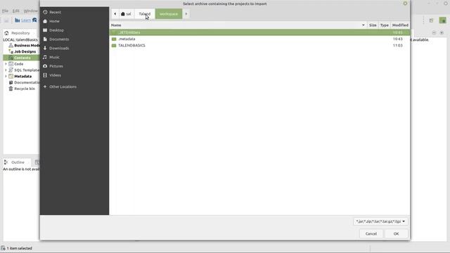 Talend Open Studio: import an existing project from ZIP смотреть онлайн