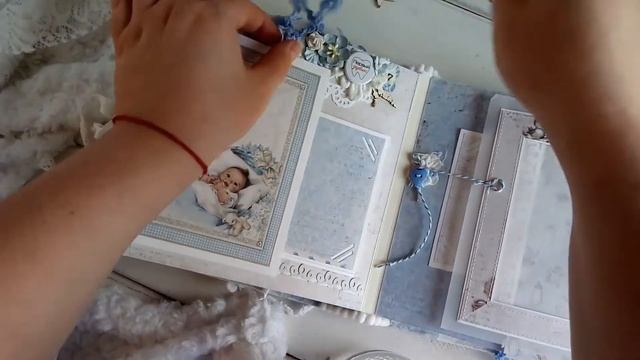 Нежный альбом для мальчика от рождения до года / Скрапбукинг / Обзор детского альбома ручной работы смотреть онлайн