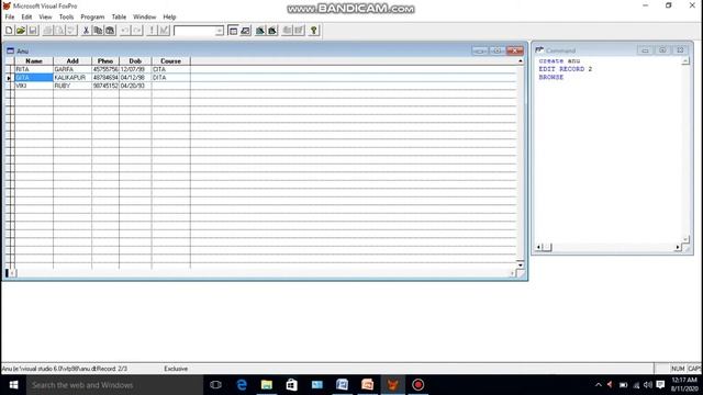 VISUAL FOXPRO PART- 3 (EDIT, DELETE, PACK COMMAND) смотреть онлайн