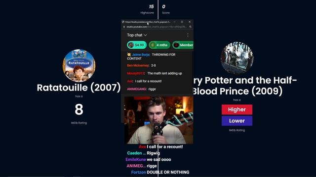 HIGHER OR LOWER but it's movie ratings смотреть онлайн
