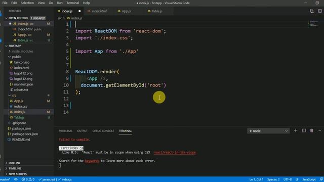 10 -'React' must be in scope when using JSX react/react-in-jsx-scope смотреть онлайн