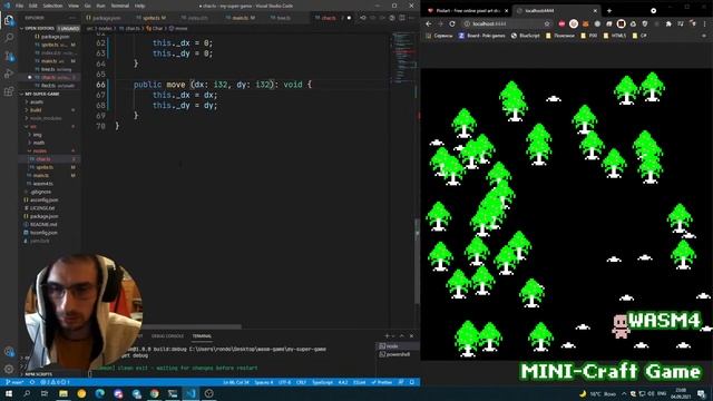 #3.1 Пишем игру под WASM4 (Assembly script): Анимация персонажа. смотреть онлайн