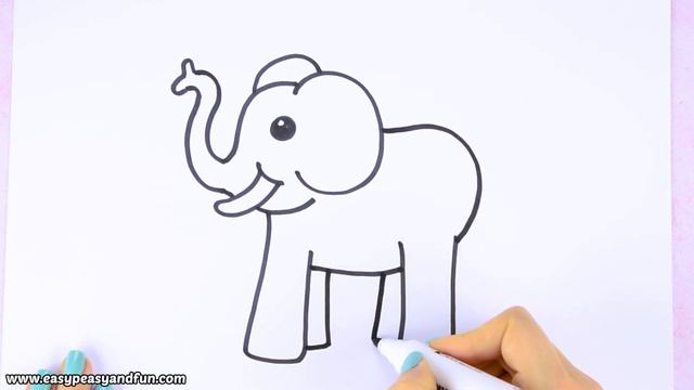 How to Draw an Elephant - simple how to draw tutorial смотреть онлайн