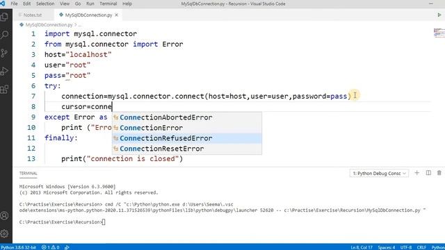 Python Database Connection | How to Connect Python with MySQL Database | Create Database & Tables смотреть онлайн