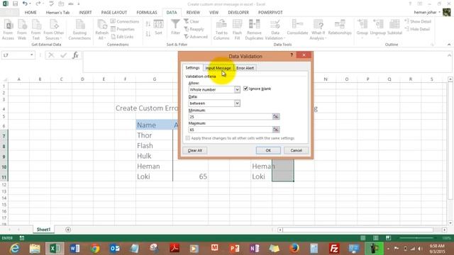 Create Custom Error Message in Excel смотреть онлайн