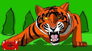 тигр против бурого медведя( анимация)