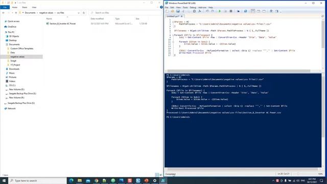 How to modify negative (or positive) values within a column on csv files using Powershell смотреть онлайн
