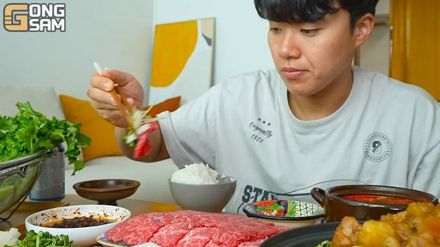 ASMR MUKBANG 집밥 직접 만든 대왕소갈비찜 육회 김치 먹방! FIRE NOODLE & KOREAN HOME MEAL EATING SOUND!