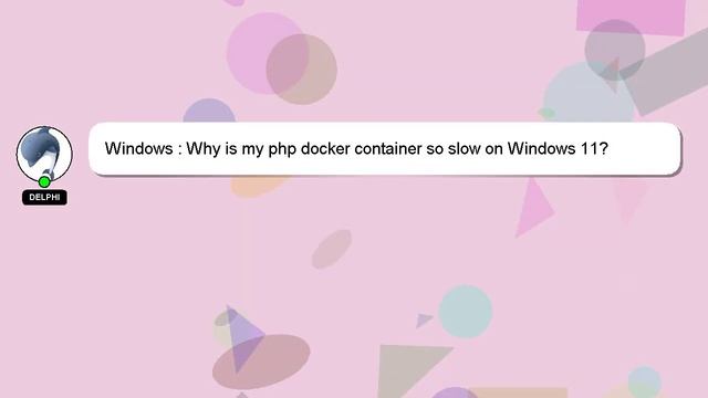 Windows : Why is my php docker container so slow on Windows 11? смотреть онлайн