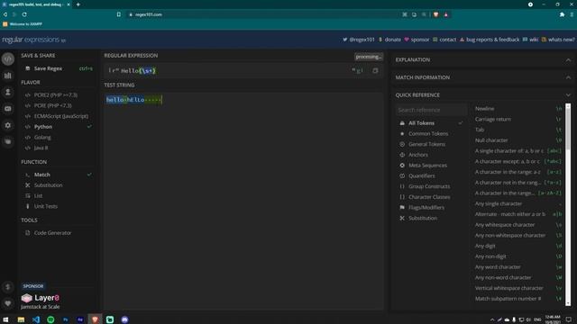 Regex101 Interface to test your Regular Expression. смотреть онлайн