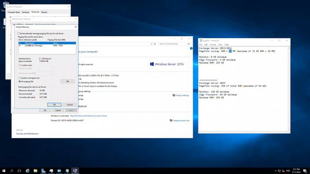 Configure pagefile on Exchange Server смотреть онлайн