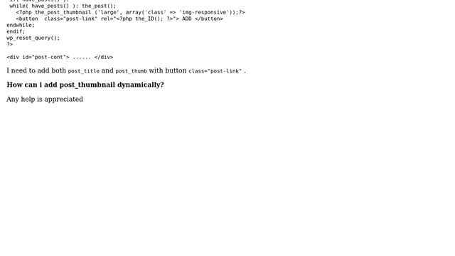 Wordpress: How to add post thumbnail dynamically using Jquery? смотреть онлайн