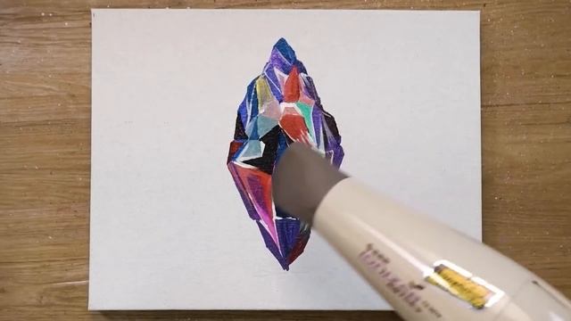 Crystal painting rubbed with Sandpaper / Acrylic painting смотреть онлайн