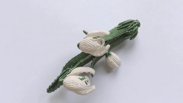 Snowdrop micromacrame brooch #artnodus смотреть онлайн