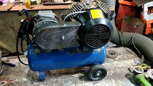 Переделка компрессора из прямого поршневого в ременный. Часть 3. Завершение. смотреть онлайн
