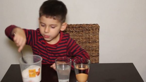 Эксперимент с яйцом в воде. Experiment with the egg in the water.
