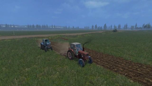 Farming Simulator 2015 - Часть 1 - Свекла добрая вырастет!Вспашка заброшенного поля двумя тракторам смотреть онлайн