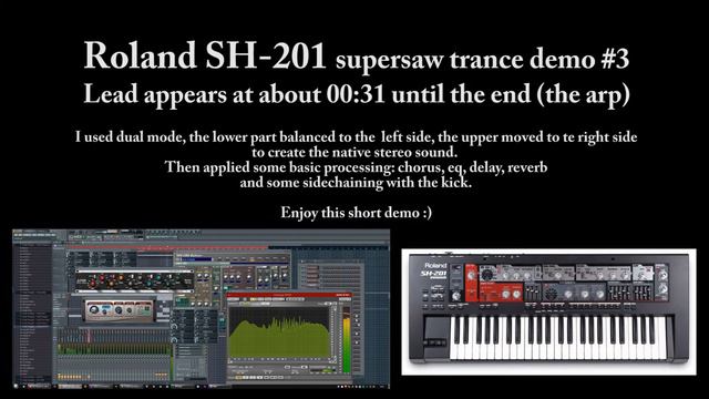 Roland SH-201 VA Synth supersaw trance demo #3 (FL Studio 10 & Roland SH-201) смотреть онлайн