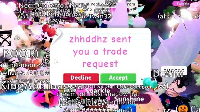 Trading NEON ZOMBIE BUFFALO In A RICH ADOPT ME Server (Roblox trade proof) смотреть онлайн