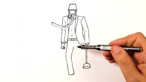 Как нарисовать Вантуз Мен из Скибиди Туалет