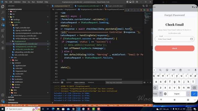 48 CheckEmail ResetPassword Controller Part 1 ( Flutter & PHP & MYSQL Ecommerce Arabic) смотреть онлайн