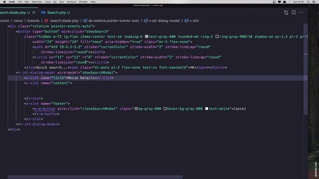 Laravel Livewire Tutorial Create Movie Website #55 Livewire Search Dropdown Modal