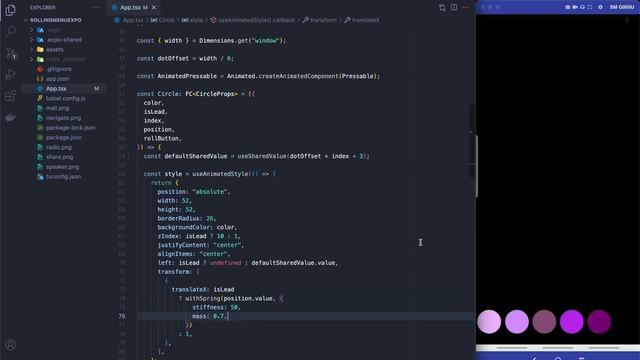 Rolling Menu in React-Native Re-Animated 2 смотреть онлайн